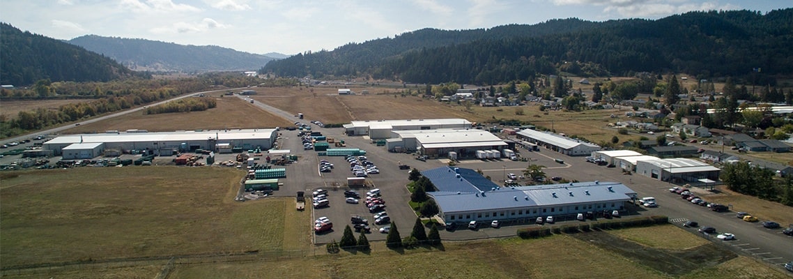 Aerial photo of Orenco headquarters in Sutherlin Oregon U.S.A