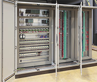 Photo of control panel for industrial HVAC system