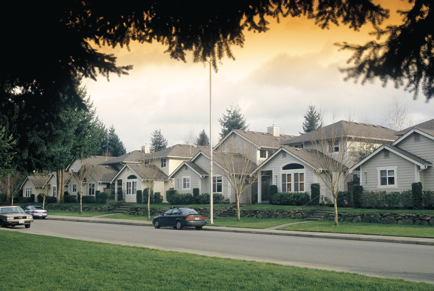 Photo of a community using an Orenco Sewer (effluent-only sewer), a cost-effective, environmentally sound wastewater collection system.